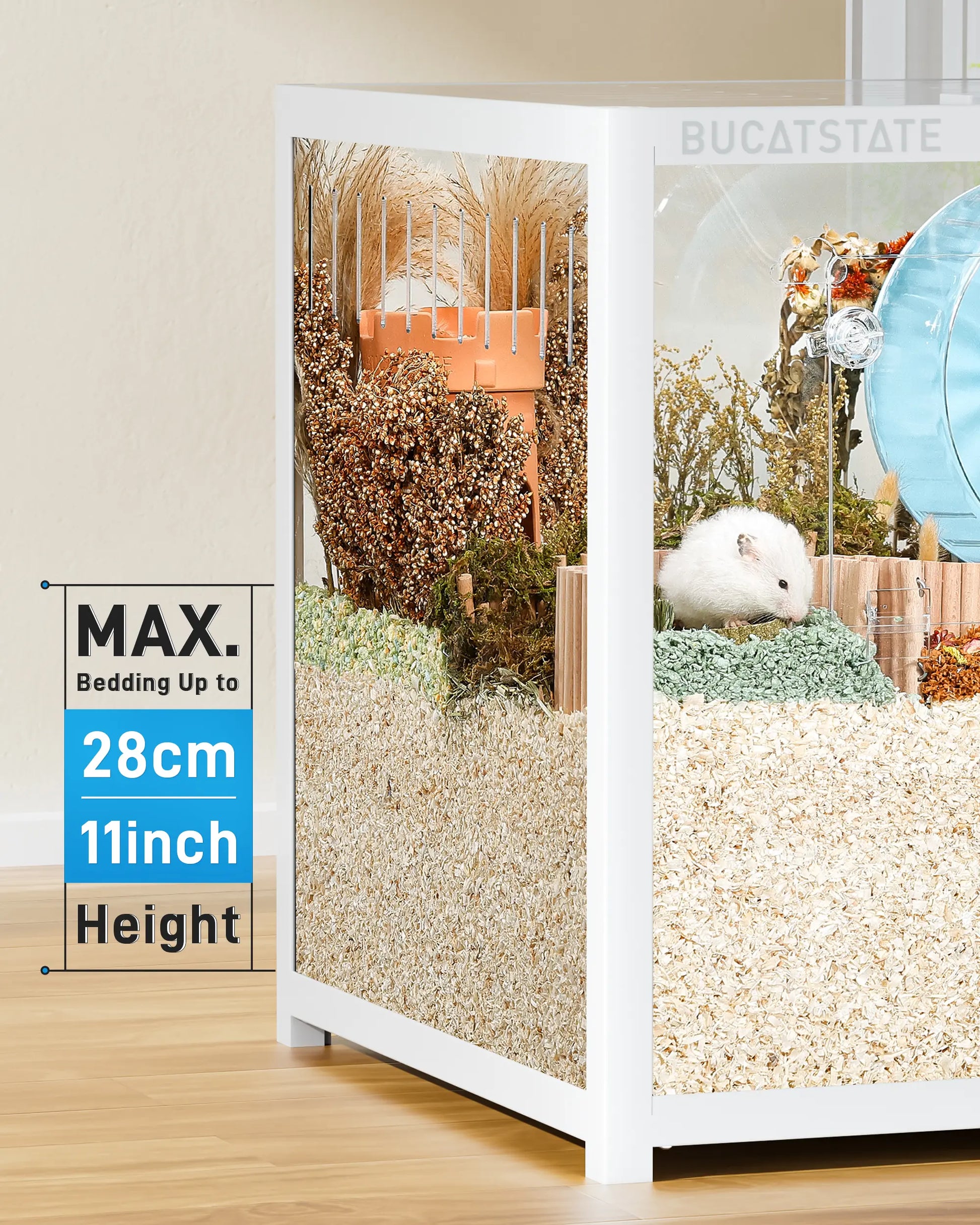 BUCATSTATE 3.0 Large Metal Hamster Cage - 7.8 Sq Ft, Durable Metal Construction, Stackable Design, Top Access, Easy Assembly (47"L x 23.6"W x 25.5"H)