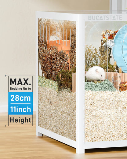 BUCATSTATE 3.0 Large Metal Hamster Cage - 7.8 Sq Ft, Durable Metal Construction, Stackable Design, Top Access, Easy Assembly (47"L x 23.6"W x 25.5"H)