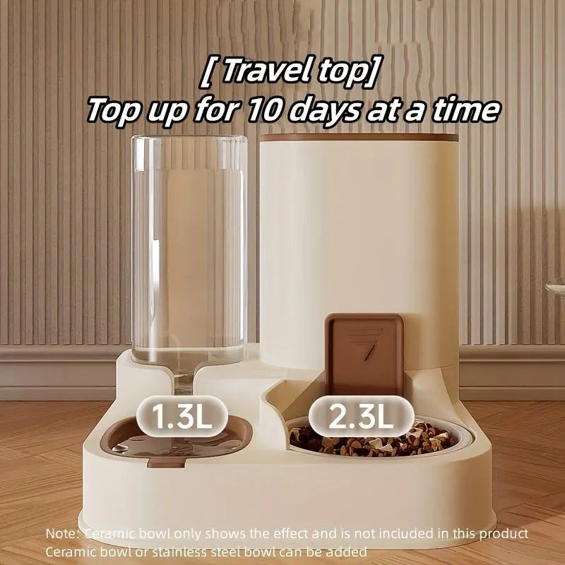 Automatic 2-in-1 Pet Food and Water Dispenser - Large Capacity Feeder for Dogs and Cats - Ideal Holiday Gift for Pet Owners