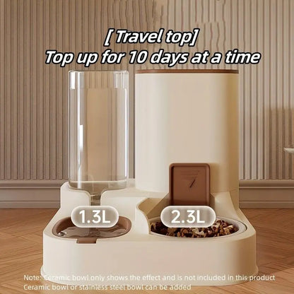 Automatic 2-in-1 Pet Food and Water Dispenser - Large Capacity Feeder for Dogs and Cats - Ideal Holiday Gift for Pet Owners