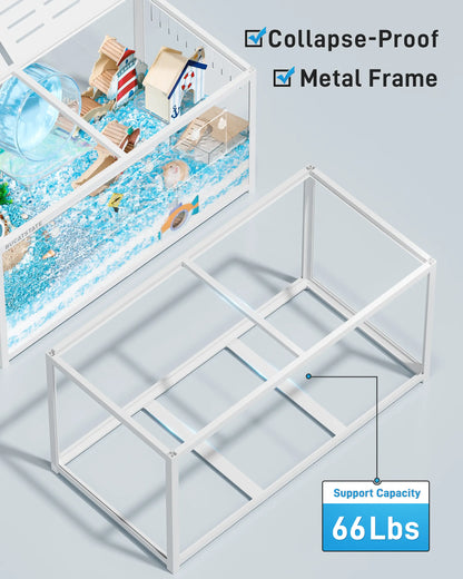 BUCATSTATE 3.0 Large Metal Hamster Cage - 7.8 Sq Ft, Durable Metal Construction, Stackable Design, Top Access, Easy Assembly (47"L x 23.6"W x 25.5"H)