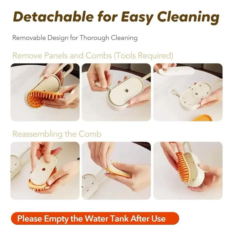 Furevercare Pet Steam Brush for Shedding with Anti-Static Technology and USB Rechargeable Capability for Dogs, Cats, and Other Pets
