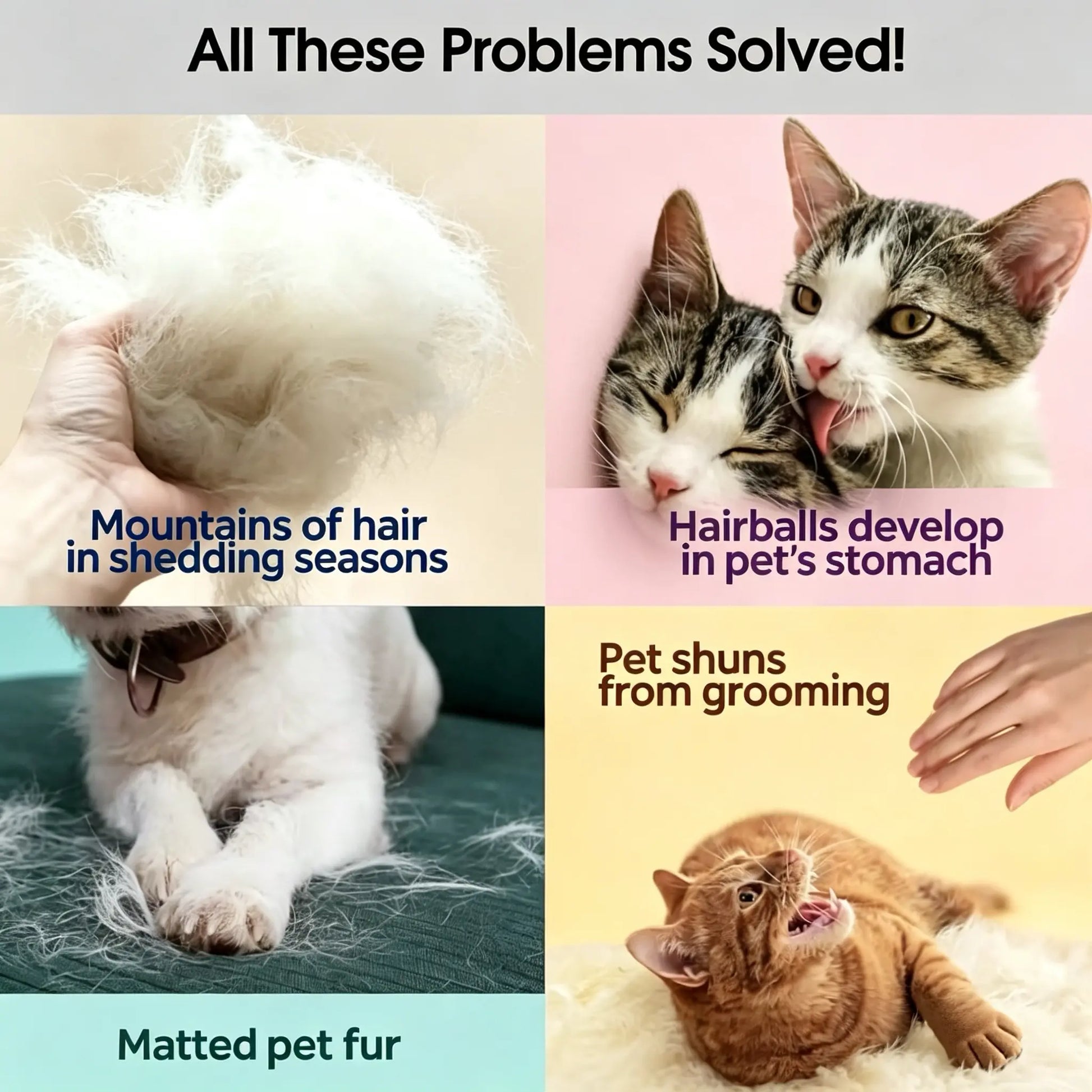 Pet Grooming Glove - Dual-Function Deshedding Brush and Silicone Massage Tool for Effective Fur Removal in Long and Short Haired Dogs and Cats