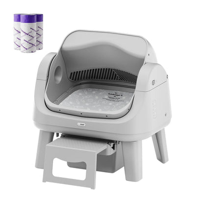 Petpivot Autoscooper 12 Lite Open-Top Automatic Self-Cleaning Cat Litter Box with Easy-Entry Front Step and Triple Safety Protection - No App Required