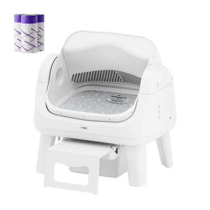 Petpivot Autoscooper 12 Lite Open-Top Automatic Self-Cleaning Cat Litter Box with Easy-Entry Front Step and Triple Safety Protection - No App Required