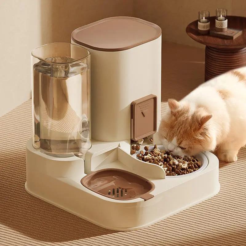 Automatic 2-in-1 Pet Food and Water Dispenser - Large Capacity Feeder for Dogs and Cats - Ideal Holiday Gift for Pet Owners
