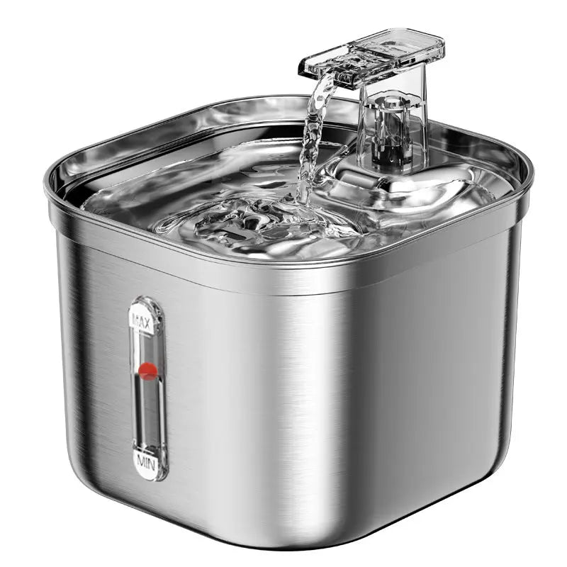 2.2L Automatic Stainless Steel Pet Water Fountain and Dispenser for Dogs and Cats