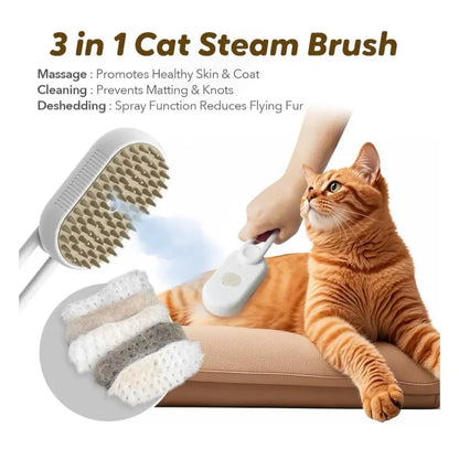 Furevercare Pet Steam Brush for Shedding with Anti-Static Technology and USB Rechargeable Capability for Dogs, Cats, and Other Pets